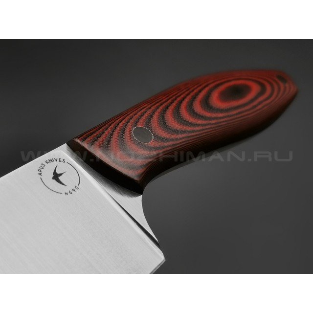 Апус нож Шеф-М сталь N690, рукоять G10 чёрно-красный