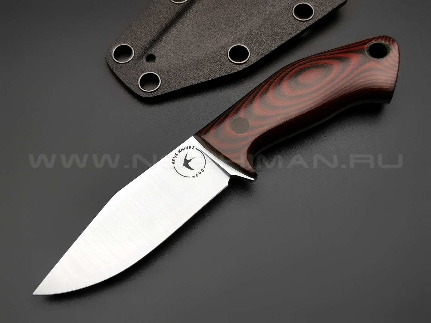 Apus Knives нож Шейник сталь N690, рукоять G10 Black & Red