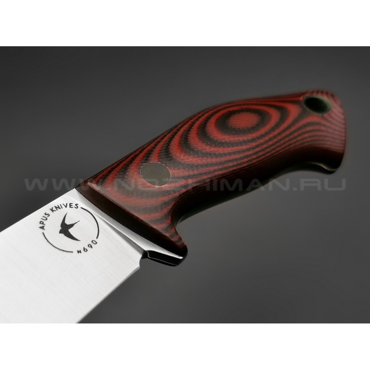 Апус нож Шейник сталь N690, рукоять G10 Black & Red