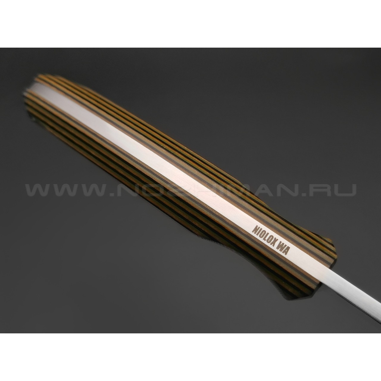 Волчий Век нож Ямской сталь Niolox WA, рукоять G10 трехцветная