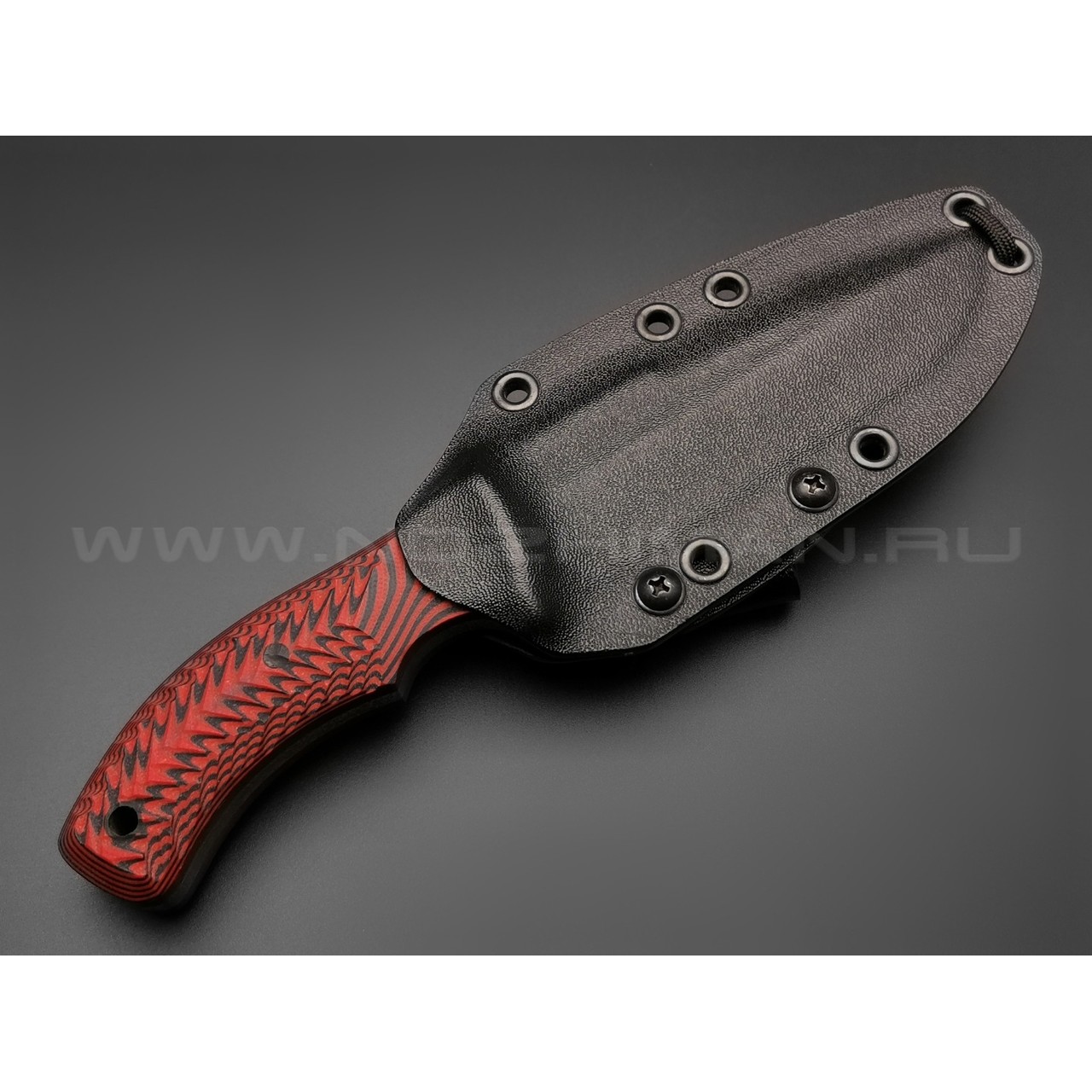 Волчий Век нож Команданте Light Edition сталь PGK WA, рукоять G10 black & red
