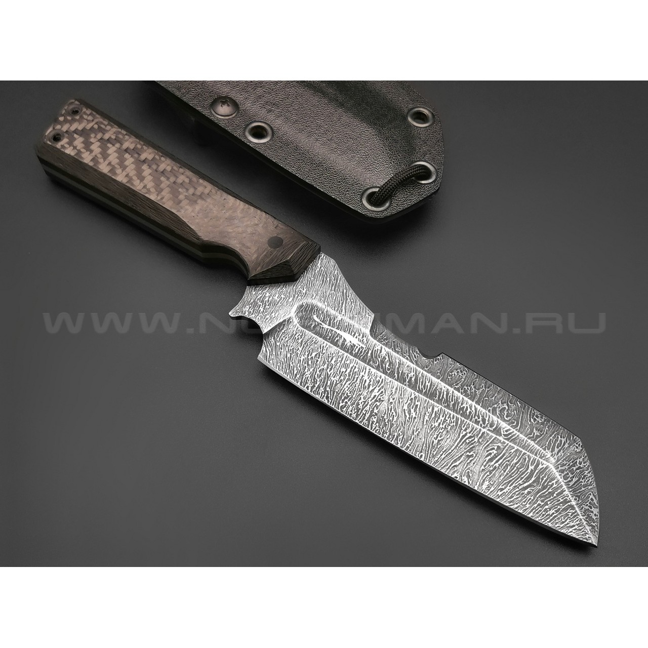 Волчий Век нож Карачун сталь Niolox WA, рукоять Carbon fiber