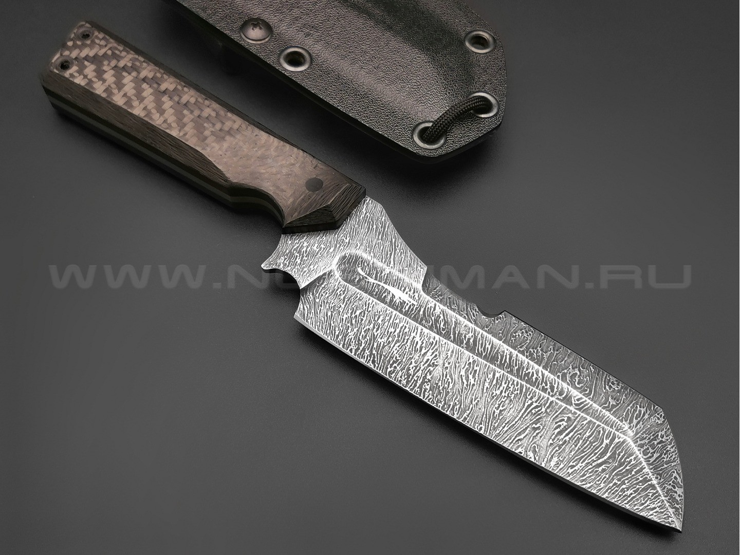 Волчий Век нож Карачун сталь Niolox WA, рукоять Carbon fiber