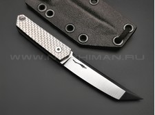 Волчий Век нож Мини Танто сталь M390 WA, рукоять Silver Twill