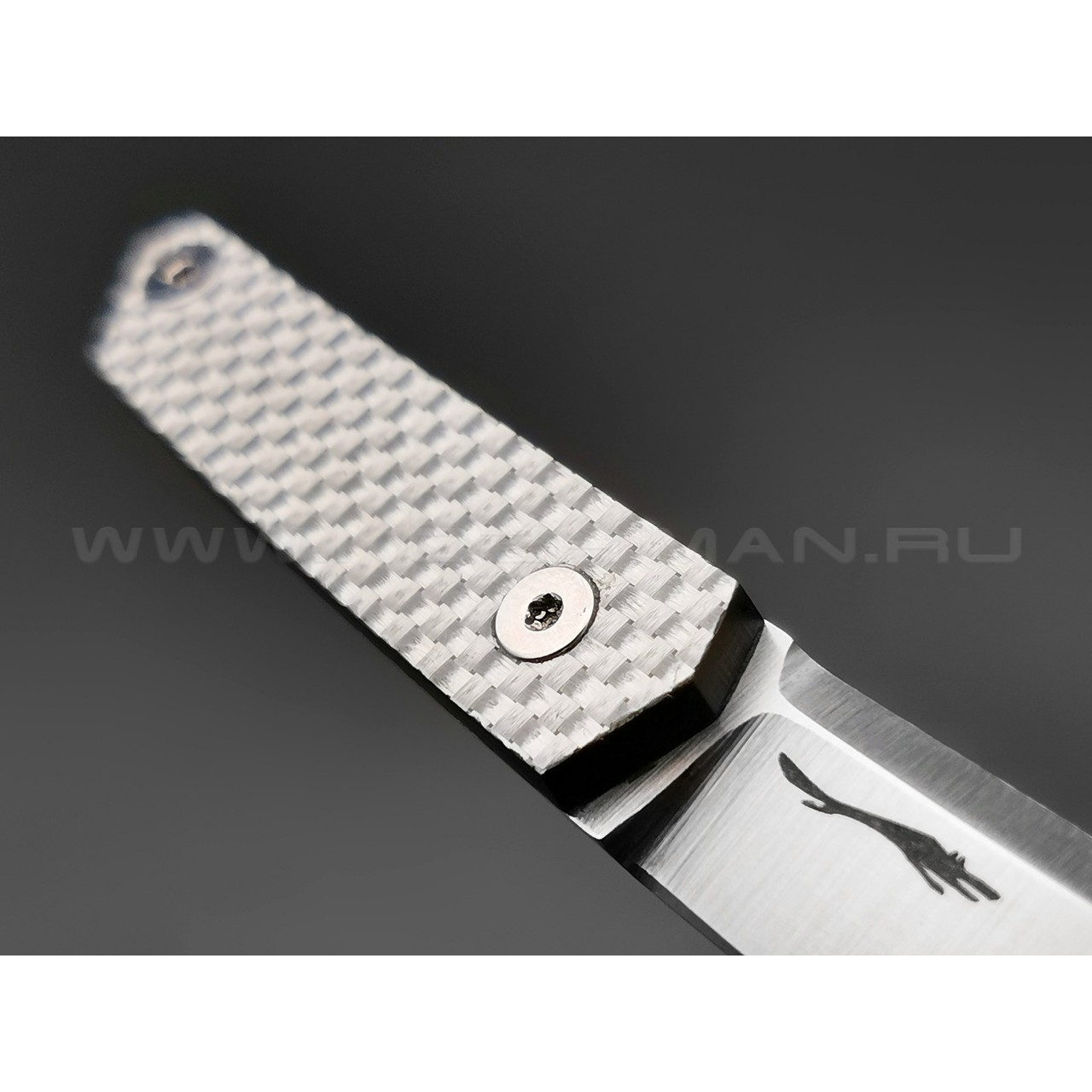Волчий Век нож Мини Танто сталь M390 WA, рукоять Silver Twill
