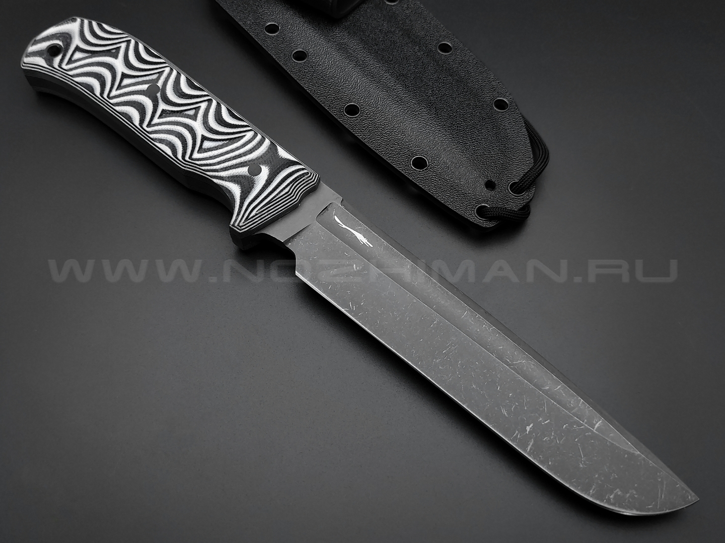 Волчий Век нож Пахарь сталь PGK WA, рукоять G10 black & white