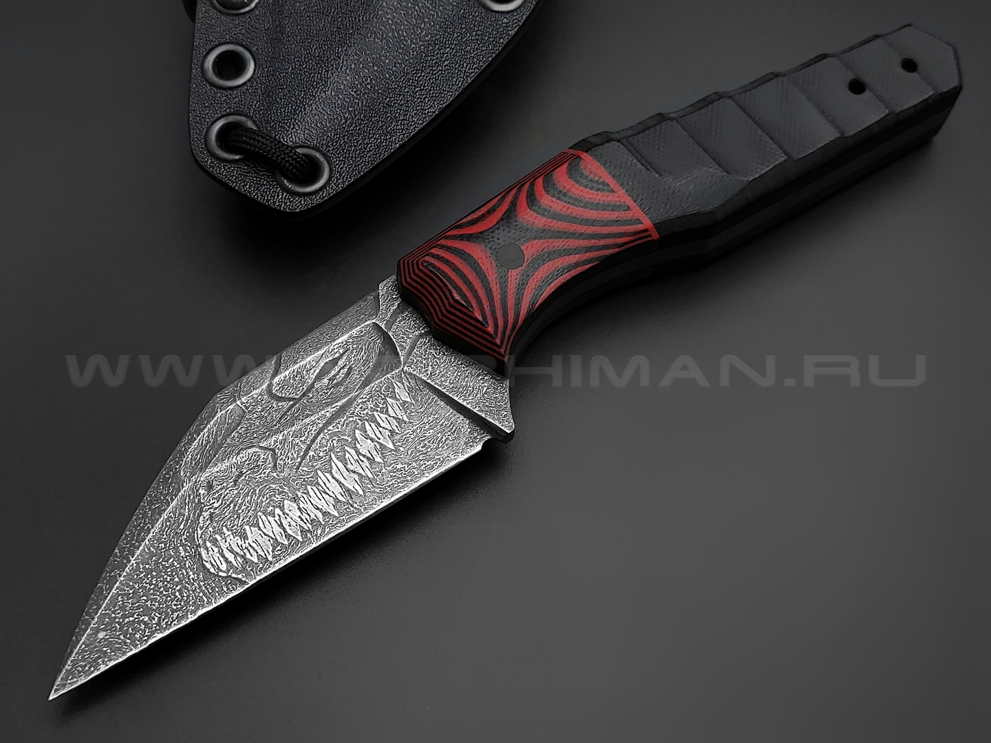 Волчий Век нож Wharn Custom Drago Edition сталь PGK WA, рукоять G10 black & red