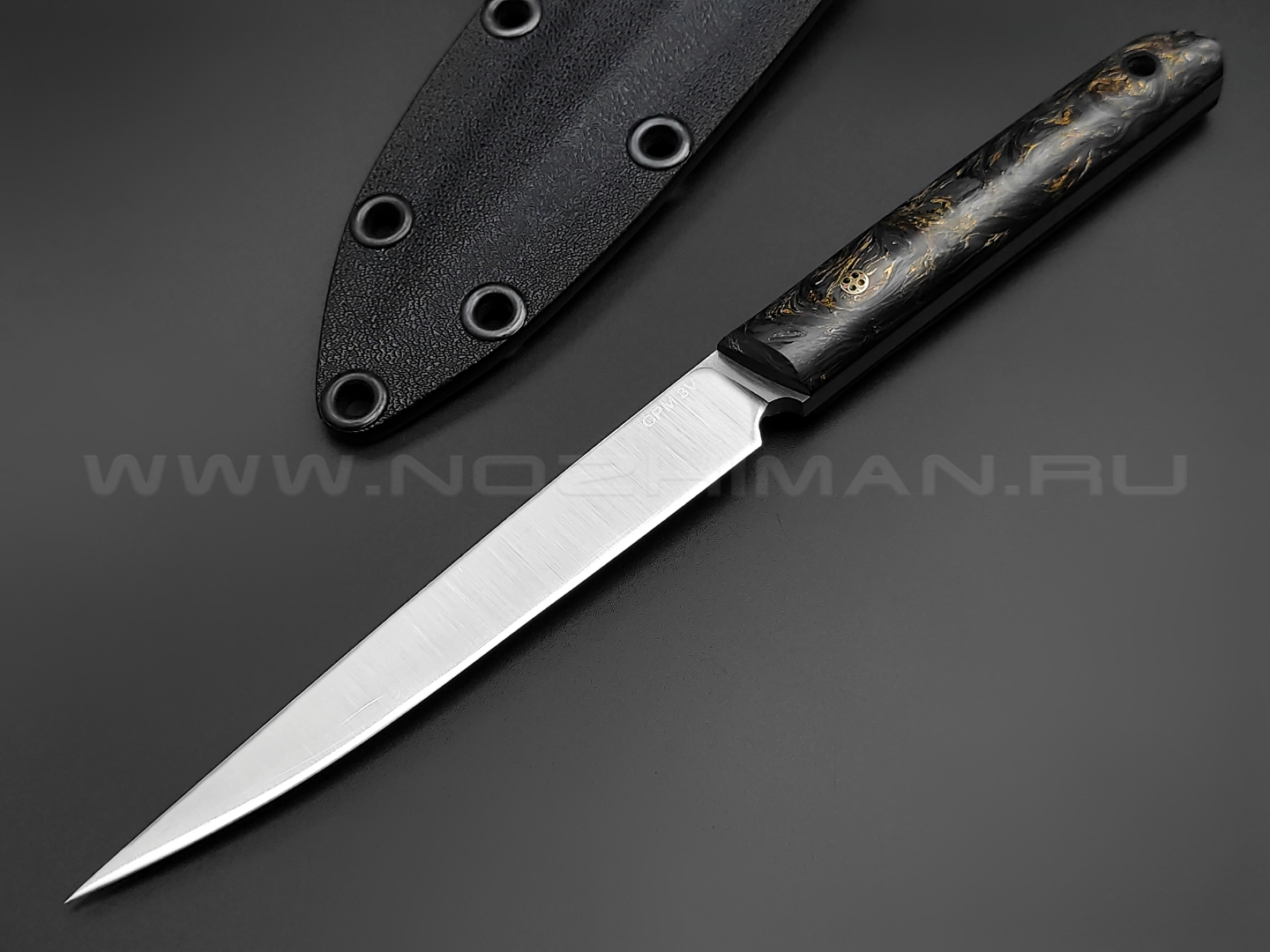 Neyris Knives нож Acus сталь CPM 3V, рукоять Carbon fiber dark matter gold