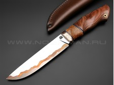 Нож "НЛВ33" ламинат Vanadis 8, рукоять палисандр, позвонок кита, мокумэ-гане (Кузница Васильева)