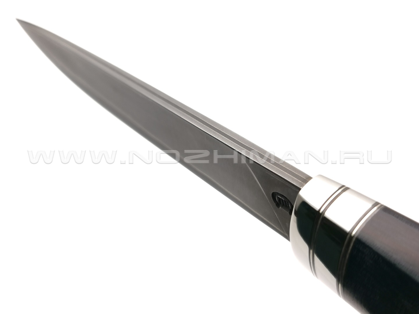 Нож "НЛВ44" ламинат K340, рукоять микарта, мельхиор (Кузница Васильева)
