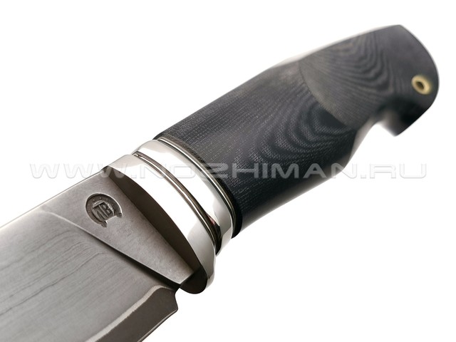 Нож "НЛВ46" ламинат K340, рукоять микарта, мельхиор (Кузница Васильева)