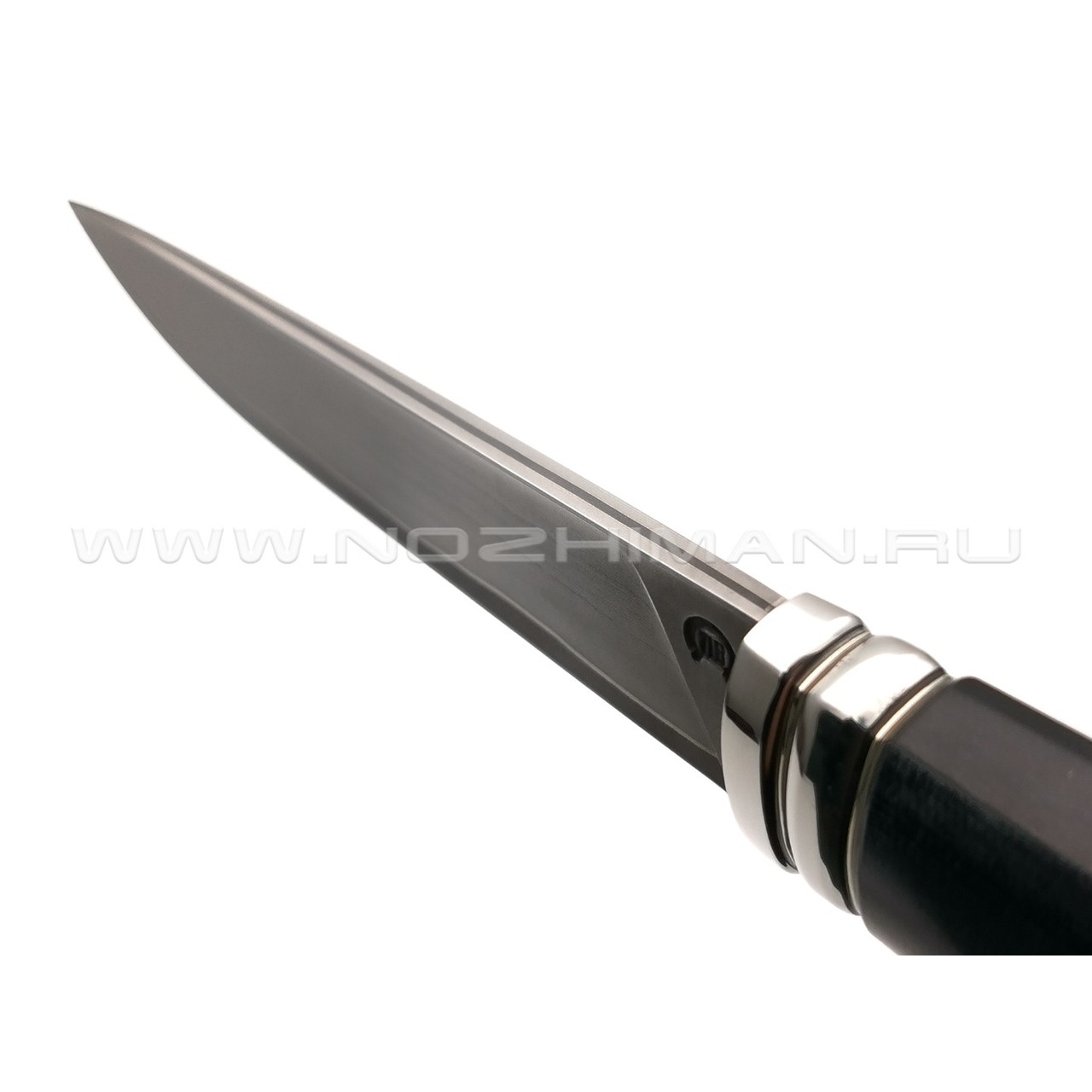 Нож "НЛВ46" ламинат K340, рукоять микарта, мельхиор (Кузница Васильева)