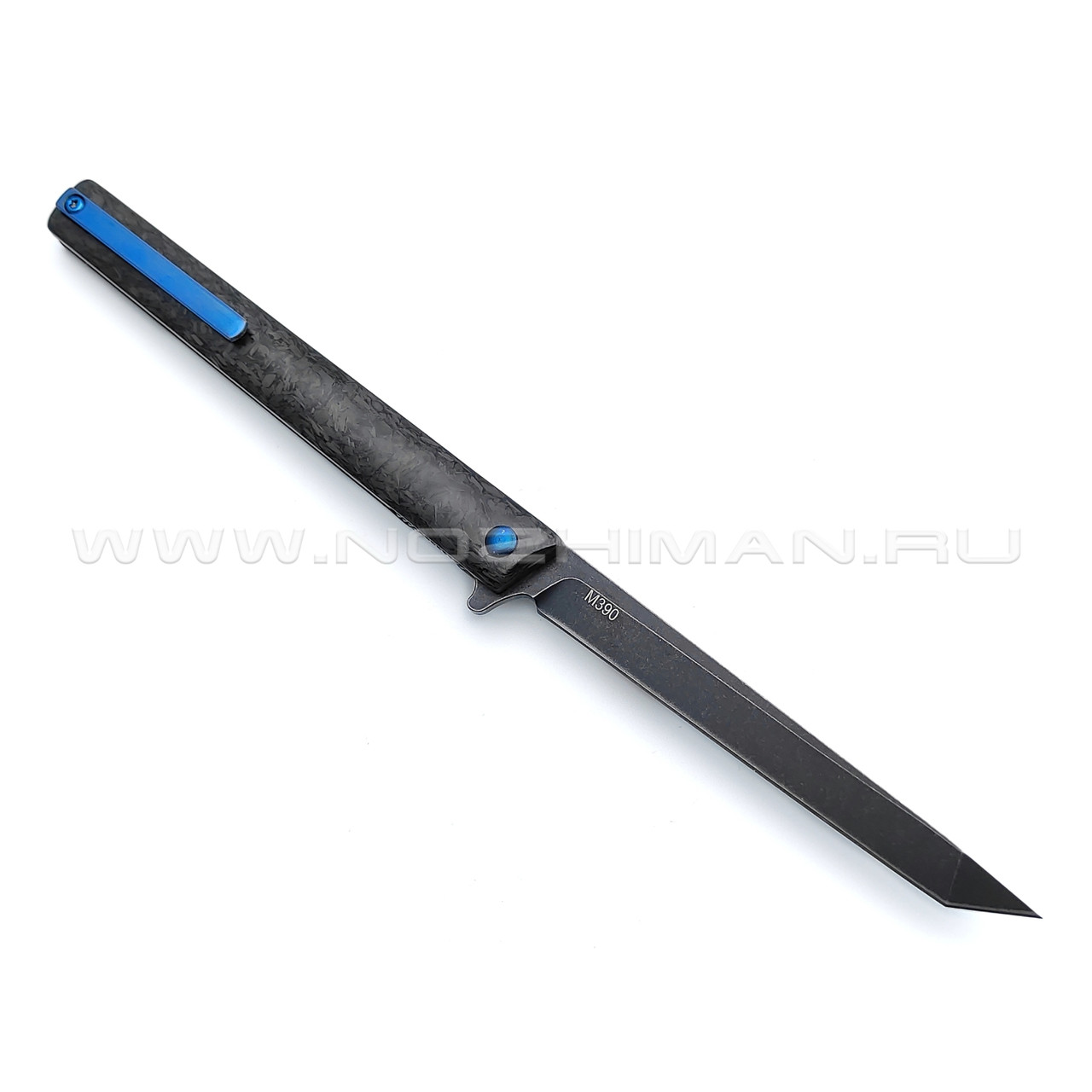 TuoTown нож BDT-M390 tanto сталь M390 блэквош, рукоять Chaotic Carbon fiber