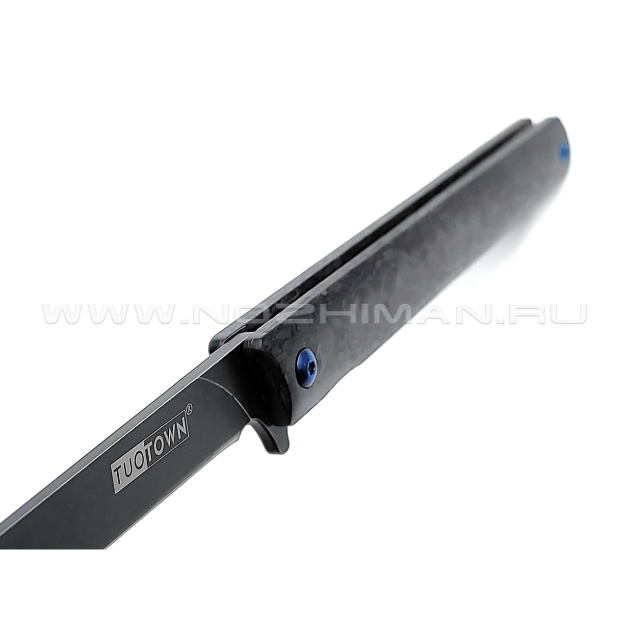 TuoTown нож BDJ-M390 сталь M390 блэквош, рукоять Chaotic Carbon fiber
