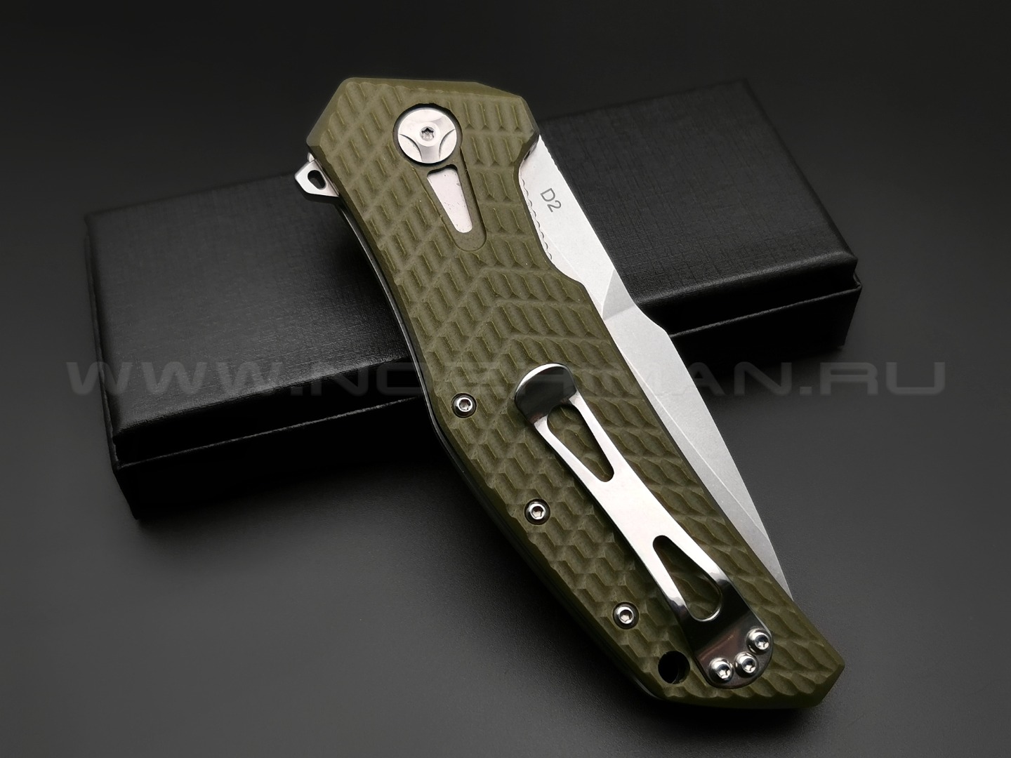 TuoTown нож JJ066-G сталь D2, рукоять G10 OD green