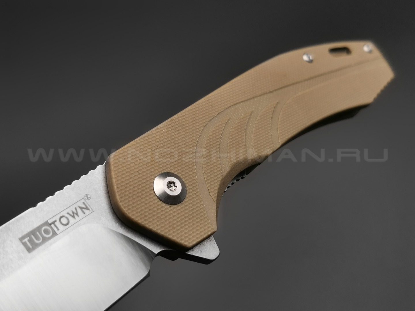 TuoTown нож JJ048-S сталь D2, рукоять G10 tan