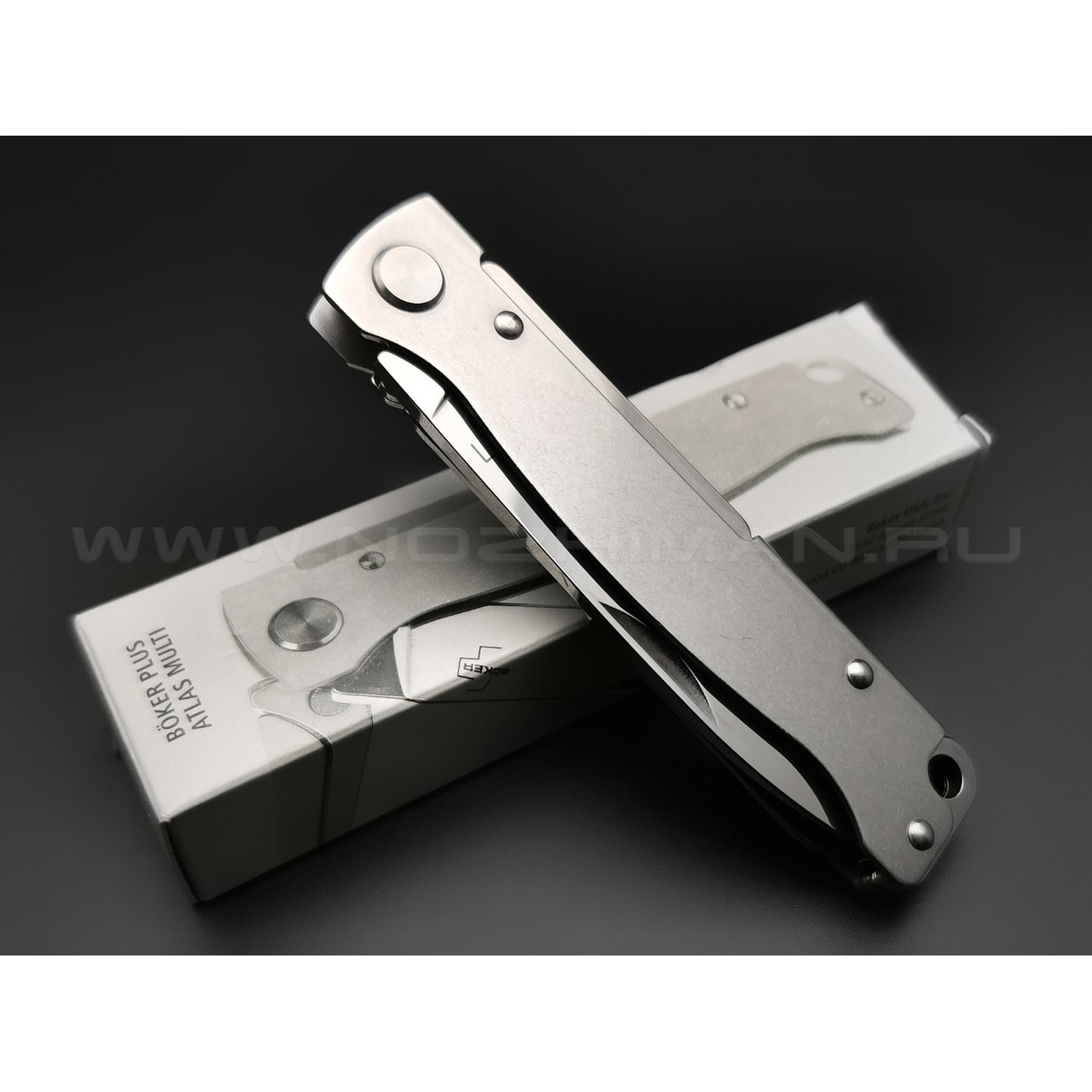 Нож Boker Plus Atlas Multi SW 01BO857 сталь 12С27, рукоять Stainless steel