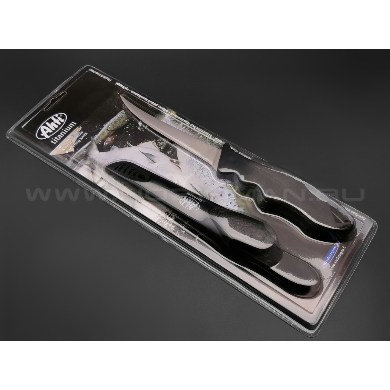 Филейный нож Ahti 130 Titanium 9664A нержавеющая сталь, рукоять резина