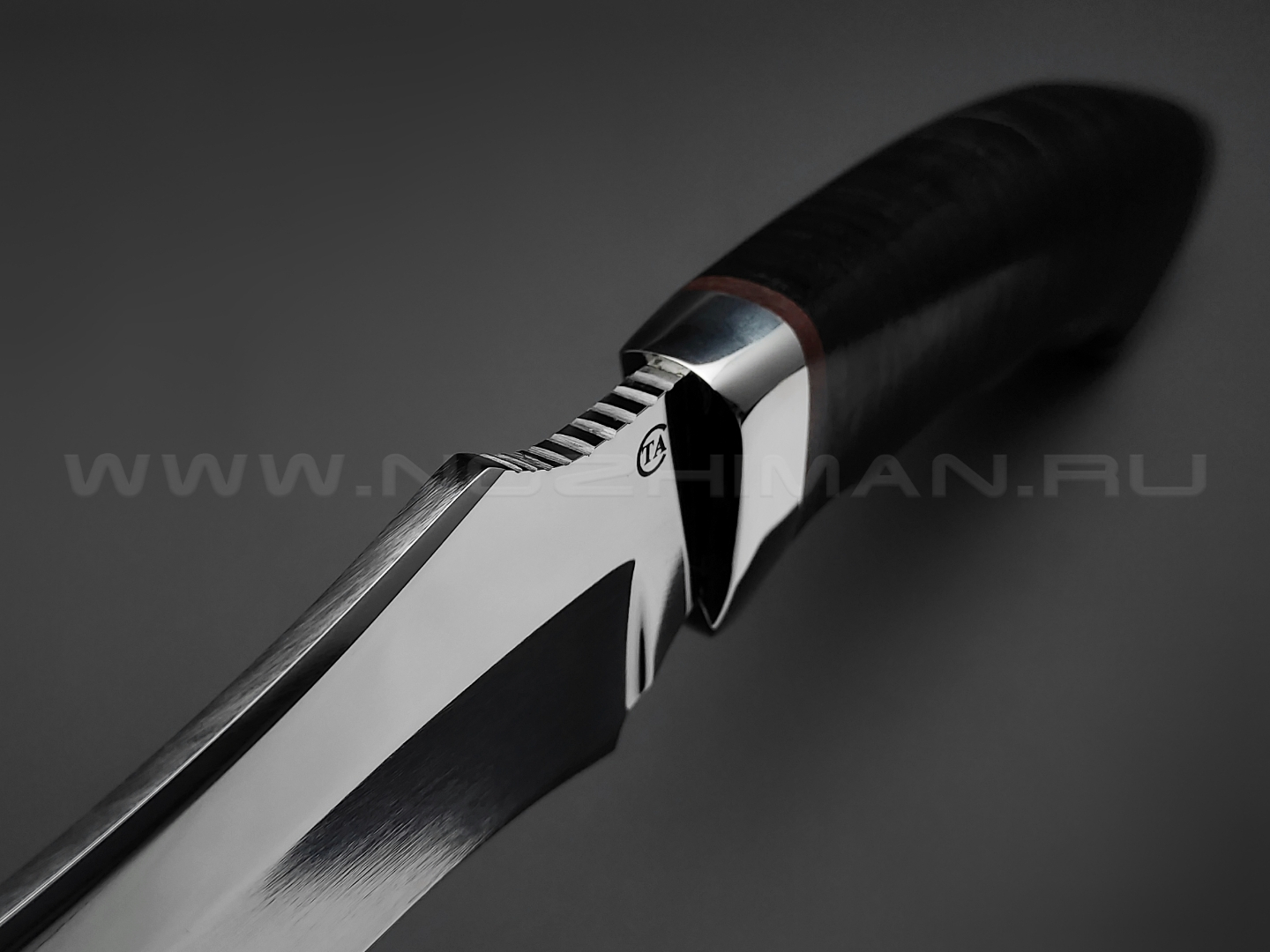Нож "Бизон" сталь 95Х18, рукоять наборная кожа (Титов & Солдатова)