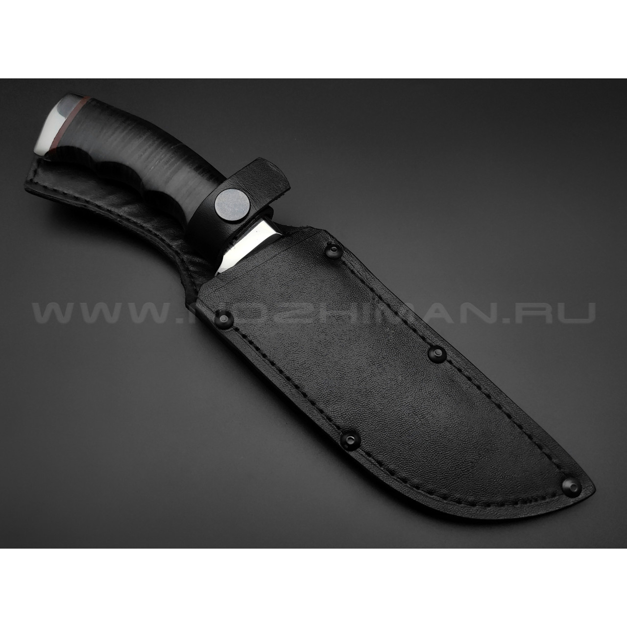 Нож "Бизон" сталь 95Х18, рукоять наборная кожа (Титов & Солдатова)