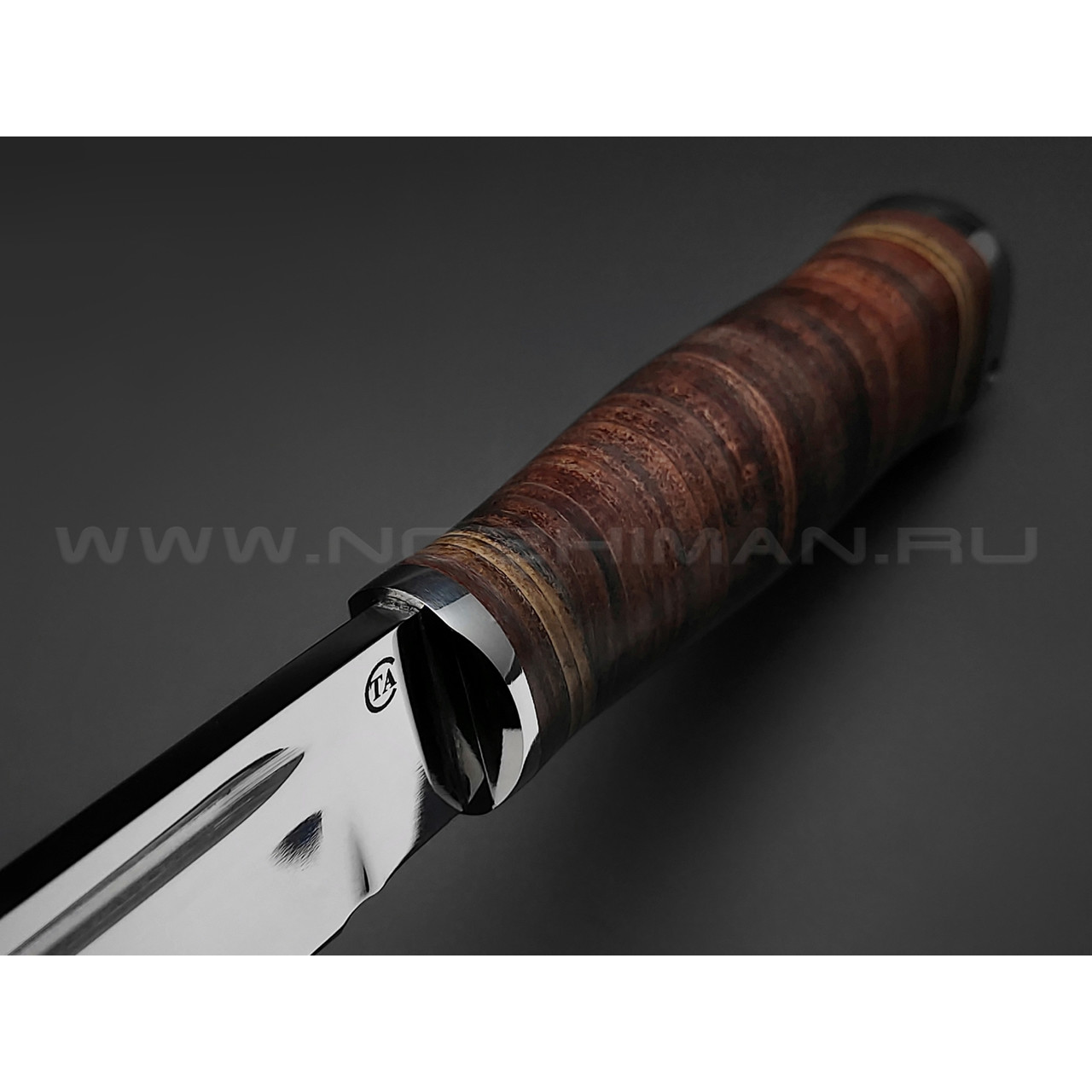 Нож "Казак-1" сталь 95Х18, рукоять наборная кожа (Титов & Солдатова)