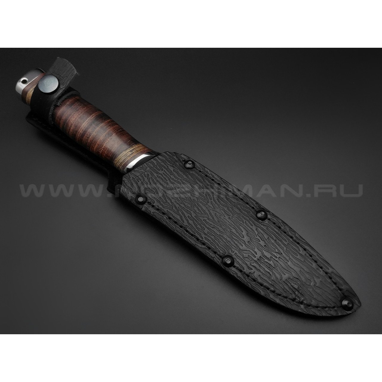 Нож "Казак-1" сталь 95Х18, рукоять наборная кожа (Титов & Солдатова)