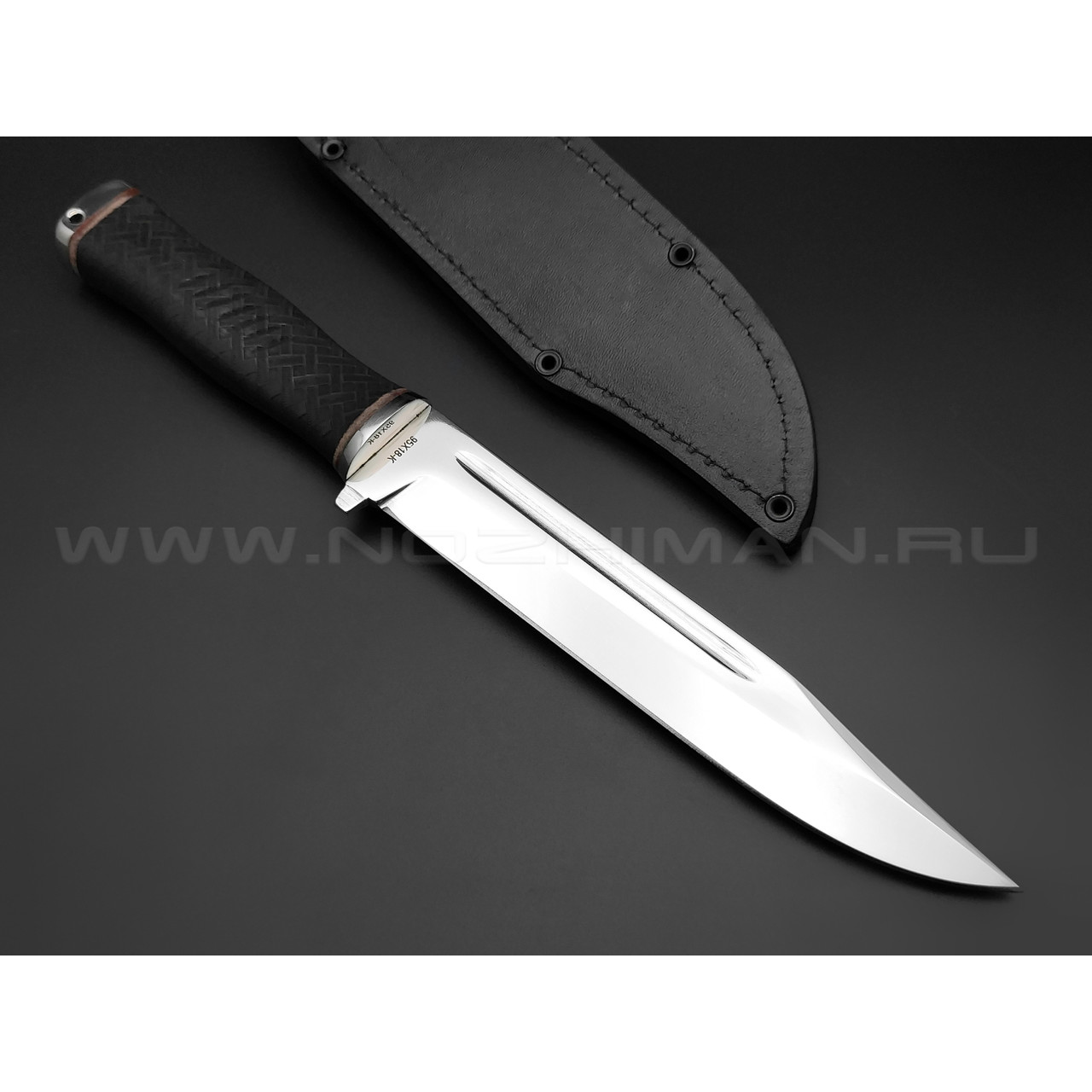 Нож "Атаман" сталь 95Х18, рукоять резина, сталь (Титов & Солдатова)