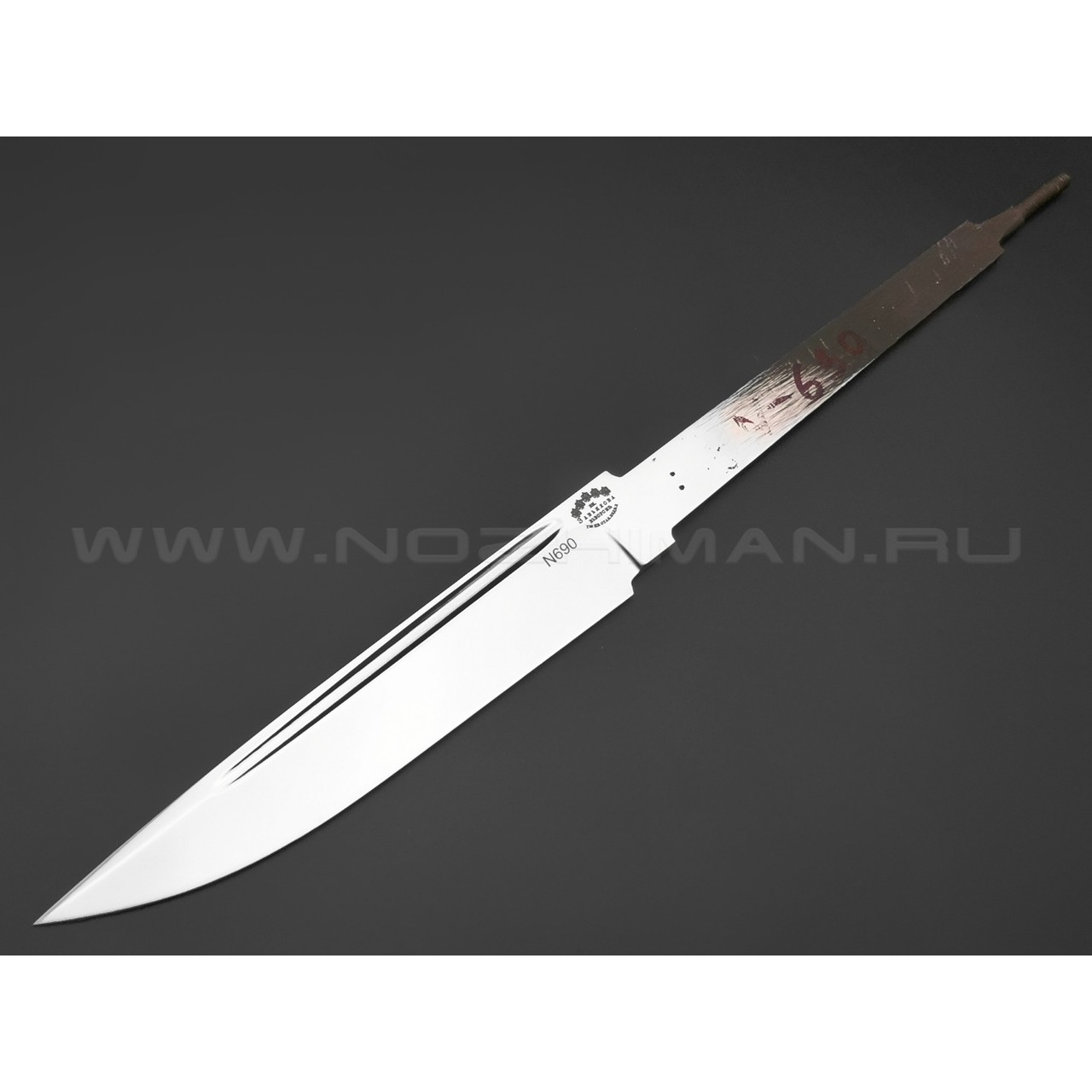 Клинок "Финка НКВД" сталь N690 с резьбой (Товарищество Завьялова)