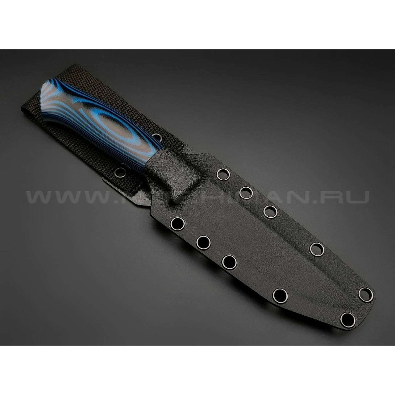 Апус нож Fishman сталь N690, рукоять G10 black & blue