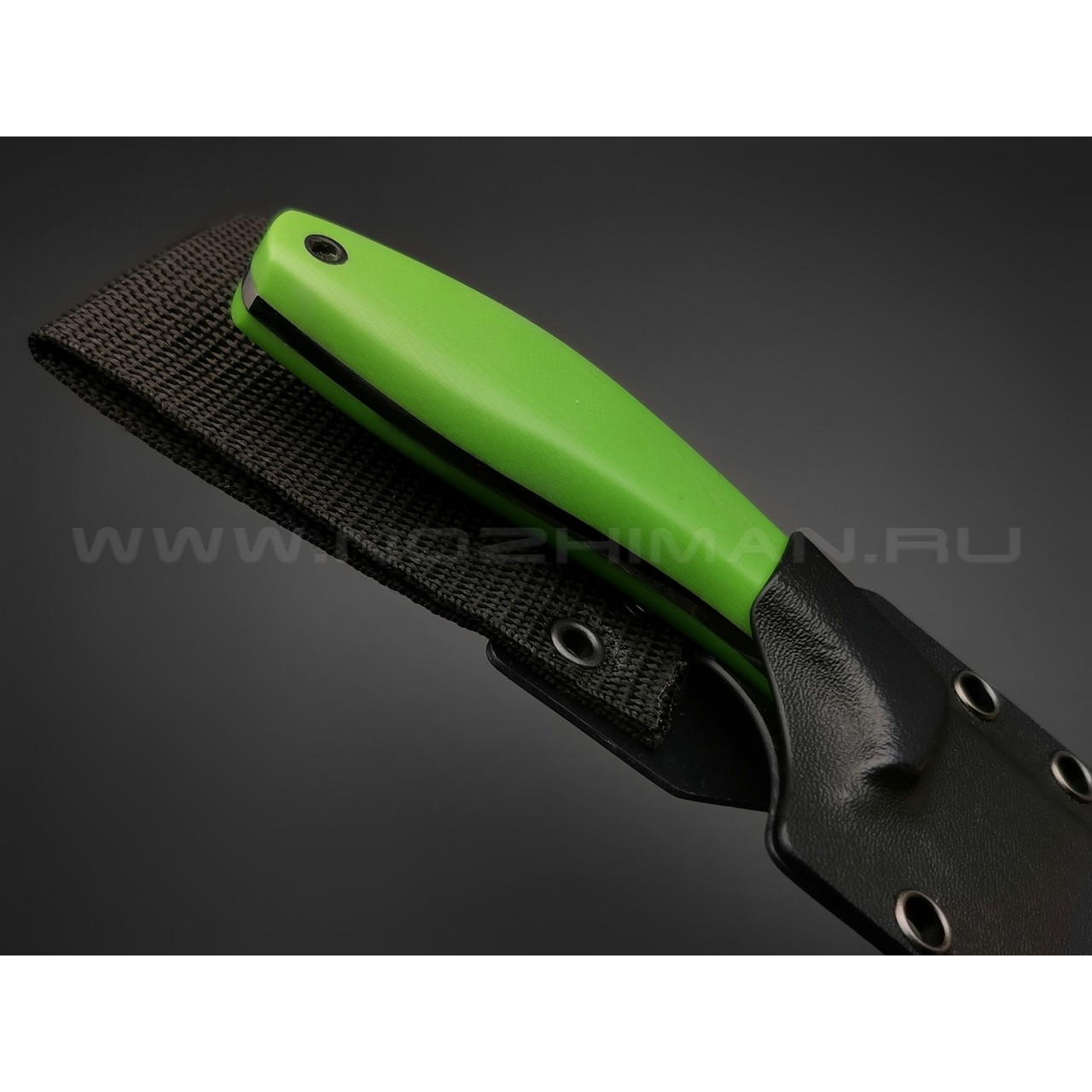 Апус нож Yuhro сталь N690, рукоять G10 neon green