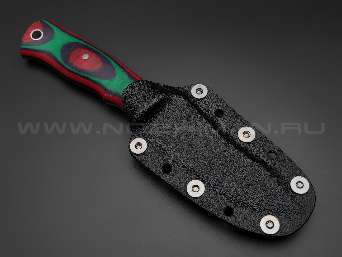 РВС нож Зверобой сталь N690, рукоять микарта (green, purple, red)