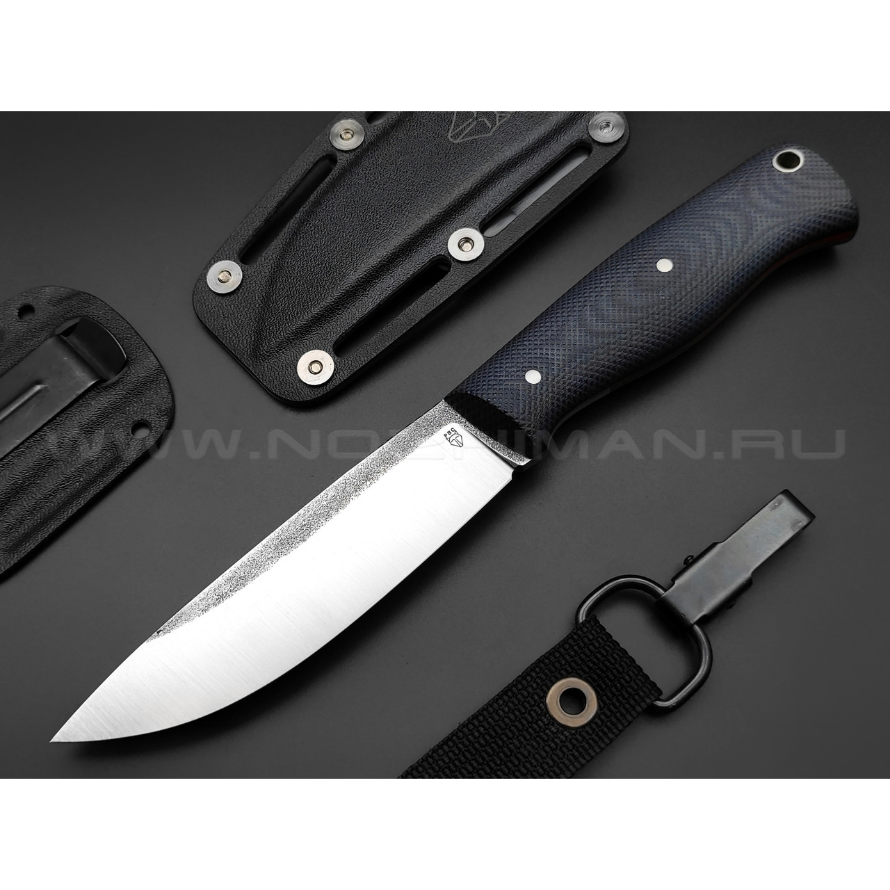 РВС нож Странник сталь N690, рукоять микарта navy & red