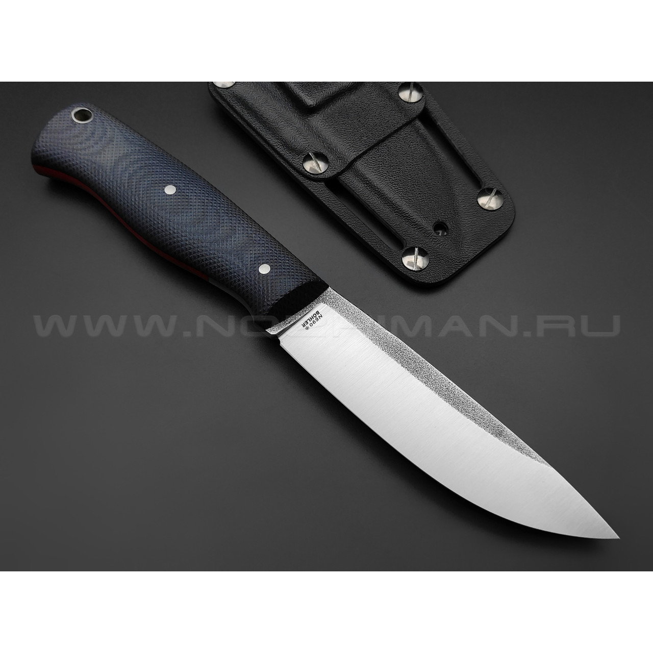 РВС нож Странник сталь N690, рукоять микарта navy & red