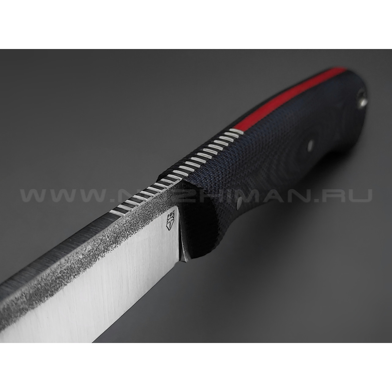 РВС нож Странник сталь N690, рукоять микарта navy & red