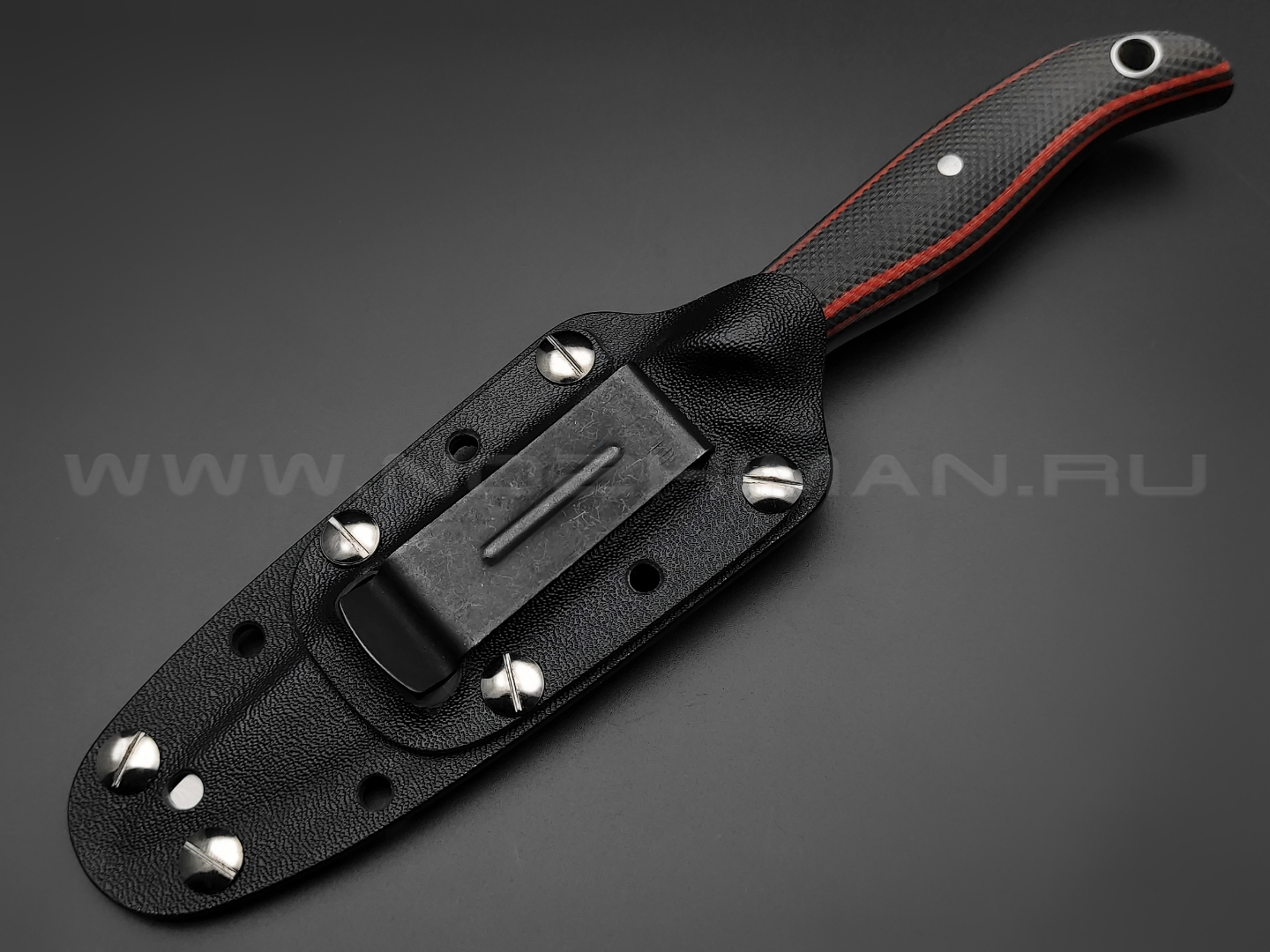 РВС нож Кукушка сталь N690, рукоять микарта black & red