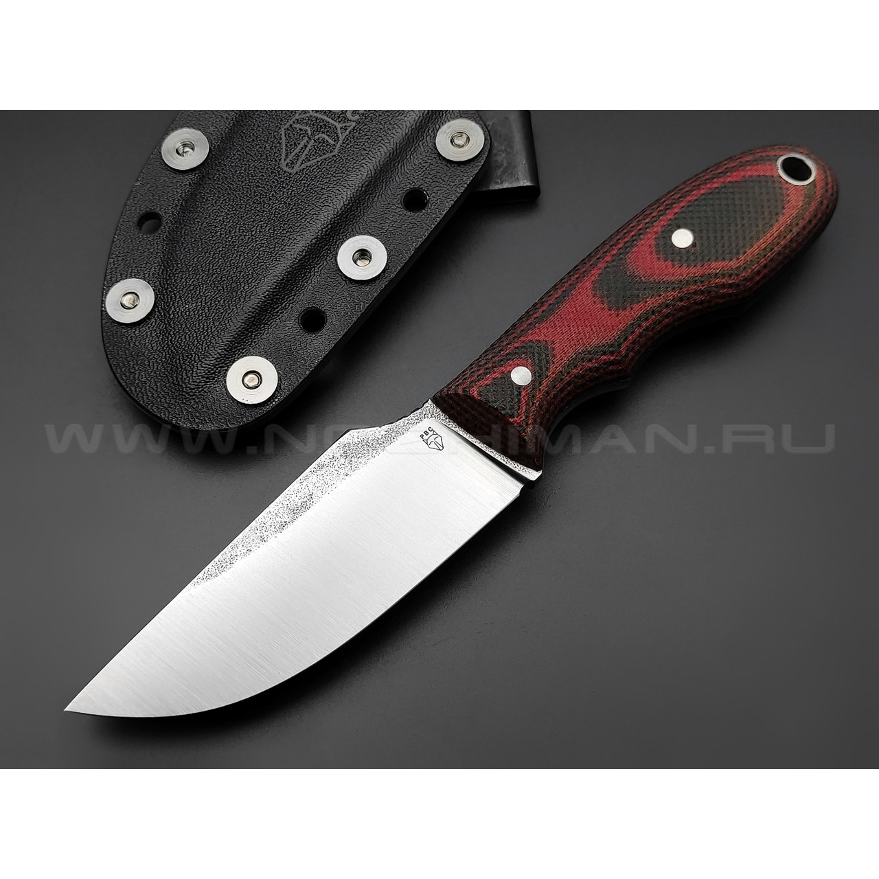 РВС нож Беглец сталь N690, рукоять микарта red & black