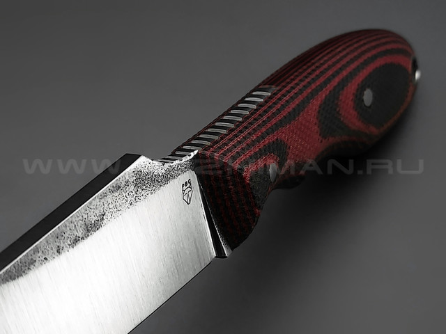 РВС нож Беглец сталь N690, рукоять микарта red & black