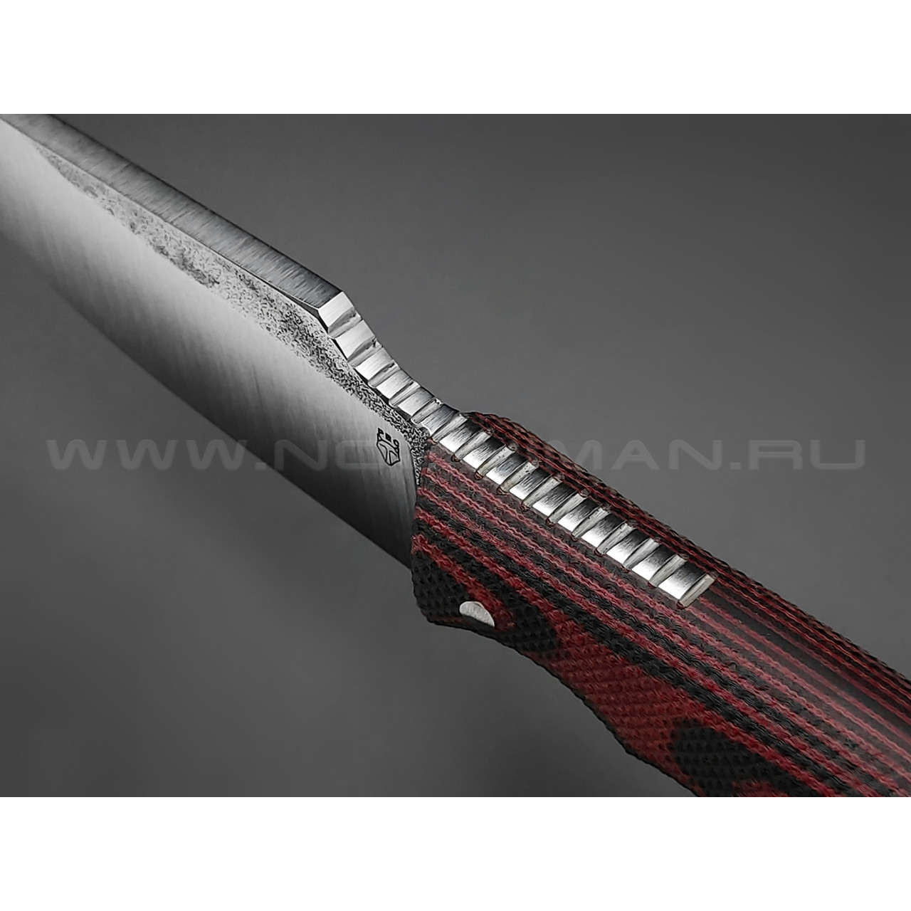РВС нож Беглец сталь N690, рукоять микарта red & black