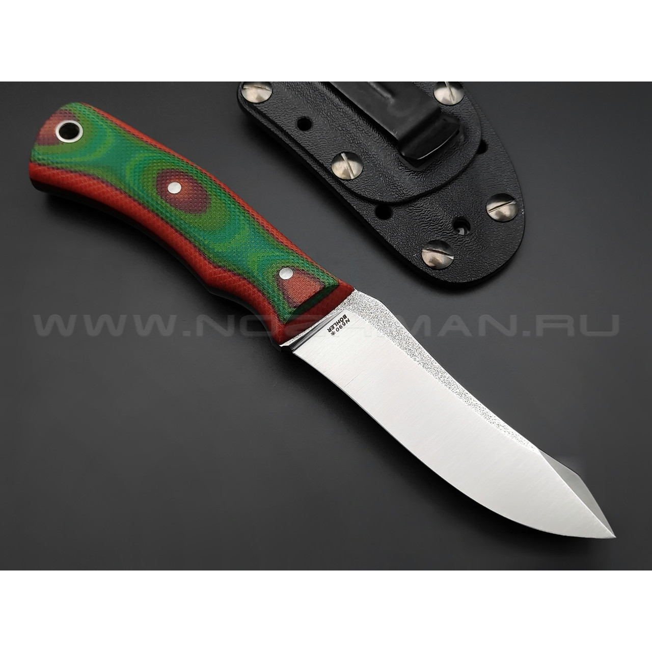 РВС нож Зверобой сталь N690, рукоять микарта (orange, green, red)