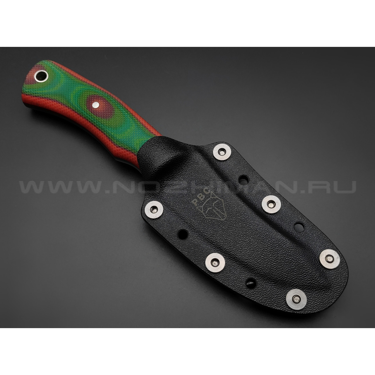 РВС нож Зверобой сталь N690, рукоять микарта (orange, green, red)