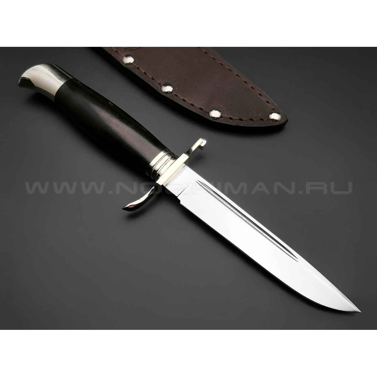 Нож "Финка НКВД" сталь K340, рукоять дерево граб, мельхиор (Наследие)