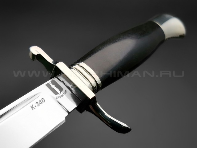 Нож "НКВД" сталь K340, рукоять дерево граб, мельхиор (Наследие)