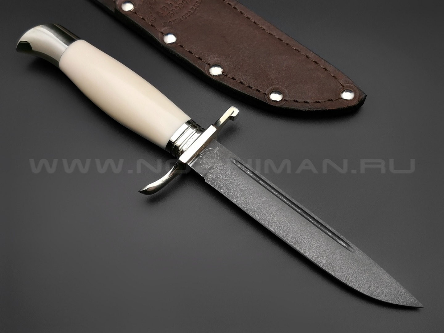 Нож "Финка НКВД" булатная сталь, рукоять акрил, мельхиор (Товарищество Завьялова)