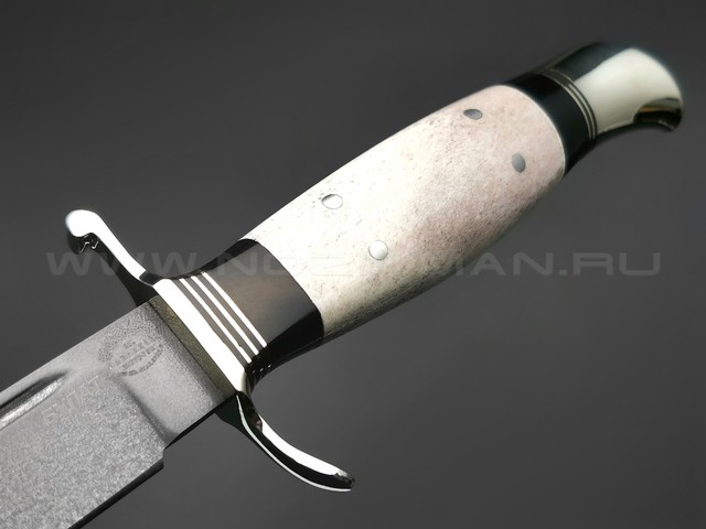 Нож "НКВД" булатная сталь, рукоять рог лося, мельхиор (Товарищество Завьялова)