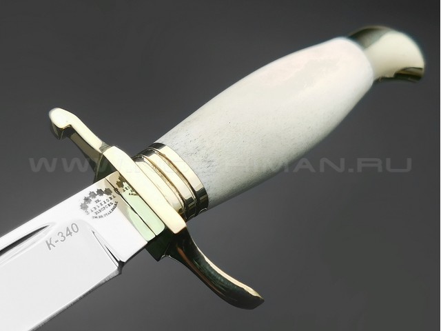 Нож "Финка НКВД" сталь K340, рукоять рог лося, латунь (Товарищество Завьялова)