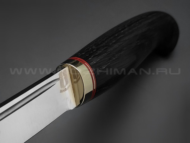 Нож "Финский" сталь M390, рукоять морёный дуб, латунь (Товарищество Завьялова)