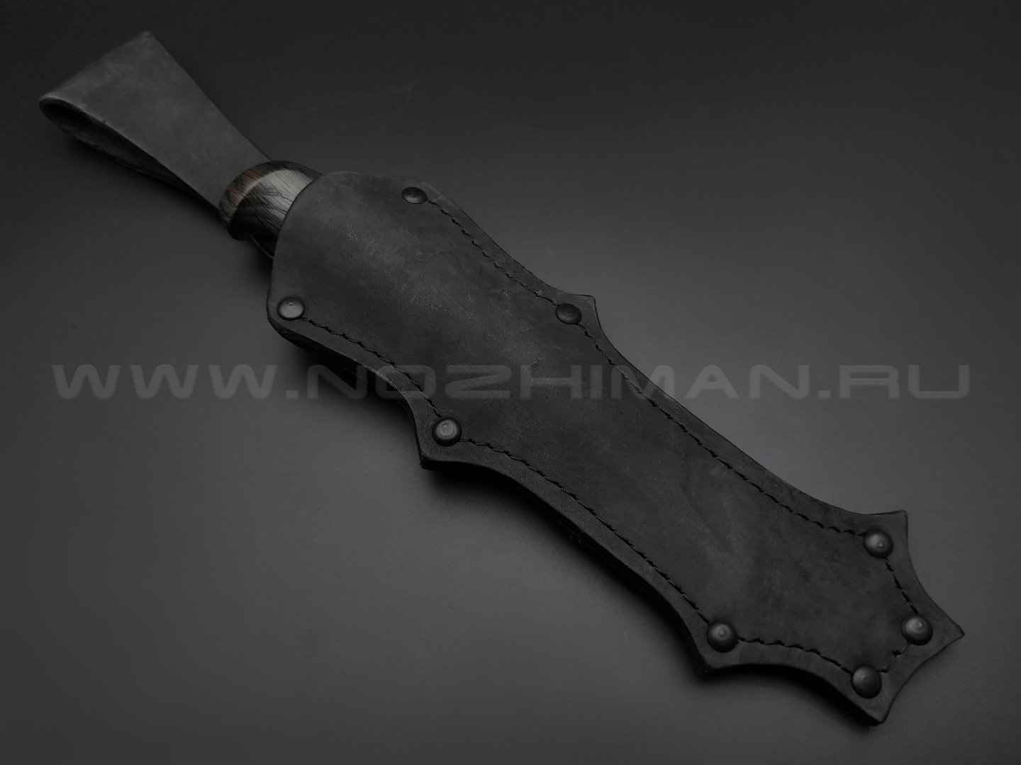 Нож "Финка" сталь M390, рукоять морёный дуб, латунь (Товарищество Завьялова)