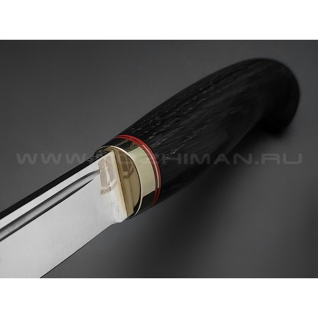 Нож "Финский" сталь M390, рукоять морёный дуб, латунь (Товарищество Завьялова)