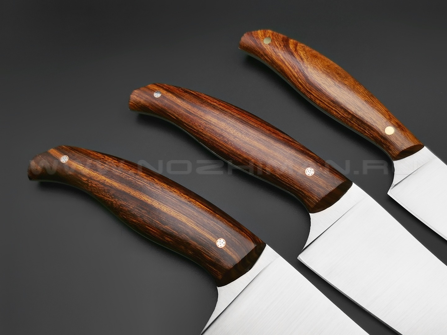 Набор из 3-х кухонных ножей, сталь M390, рукоять Айронвуд (Товарищество Завьялова)
