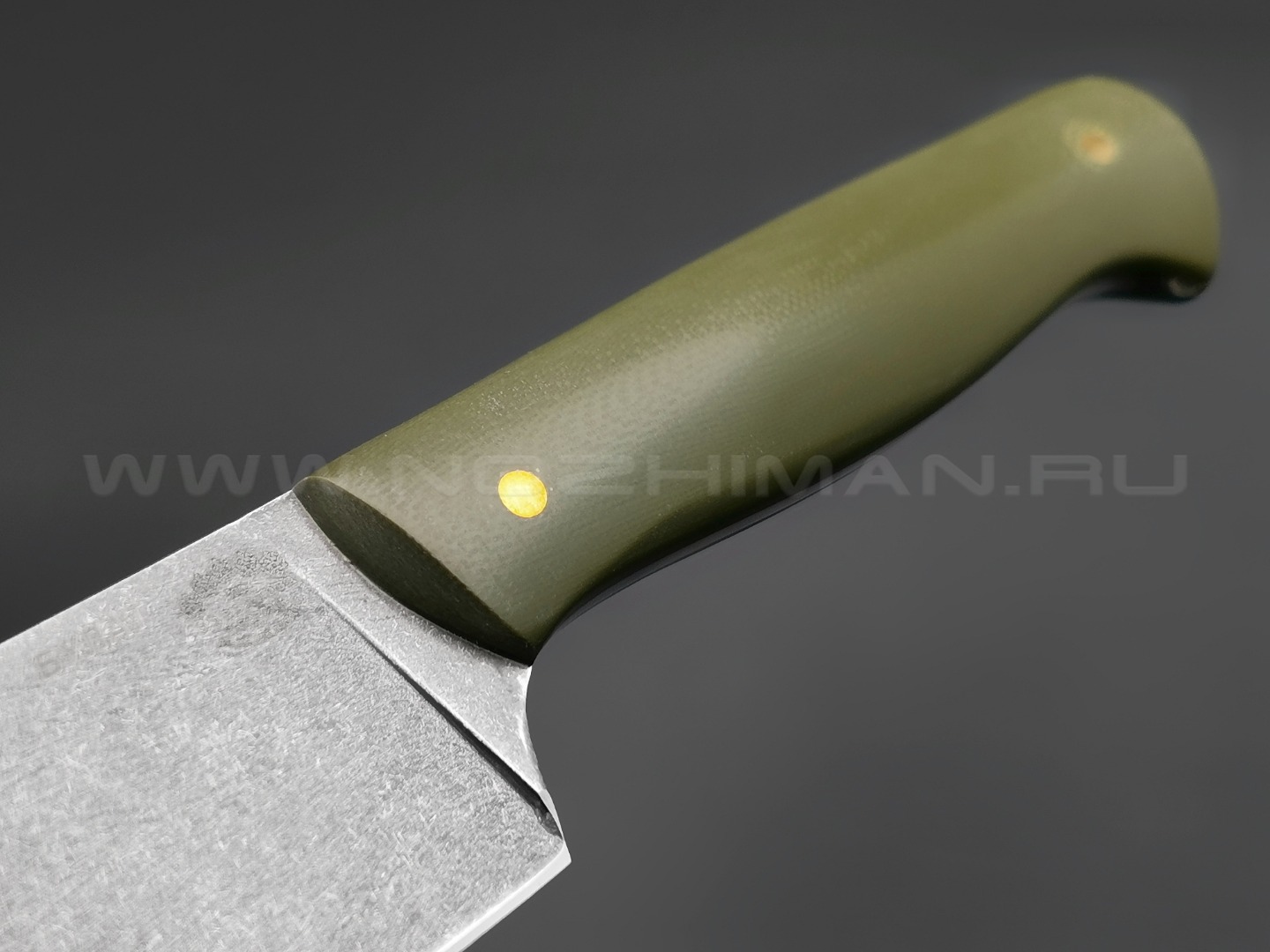Набор из 3-х кухонных ножей, булатная сталь, рукоять G10 od green (Товарищество Завьялова)
